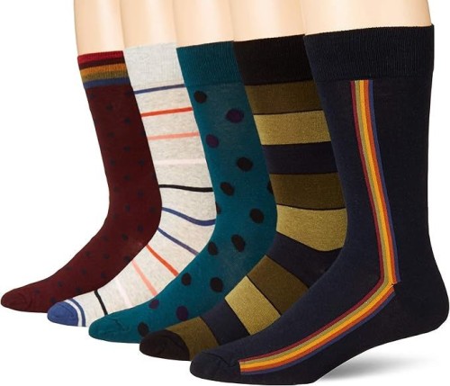 Essentials Men's Patterned Dress Crew Socks