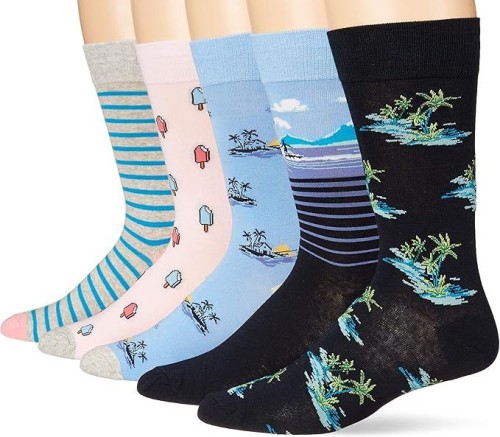 Essentials Men's Patterned Dress Crew Socks